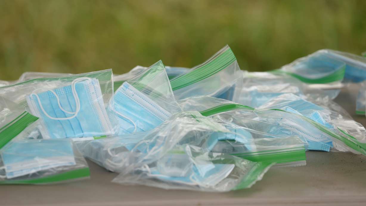 FILE PHOTO: Programs and face masks are set aside for guests at a ceremony at the Flight 93 National Memorial, remembering those killed when hijacked Flight 93 crashed into an open field on September 11, 2001, in Stoystown, Pennsylvania, September 11, 2020. REUTERS/Jonathan Ernst