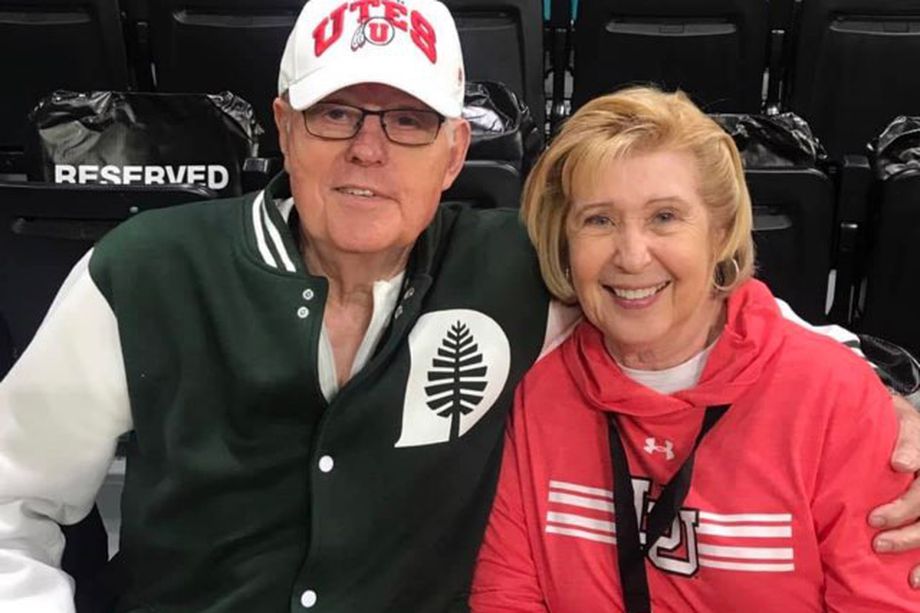 Jim and Barbara Wickman, the parents of Jan Krystkowiak. The wife of the University of Utah head basketball coach is pleading for a mask mandate after the death of her father and her mother’s subsequent battle with COVID-19.