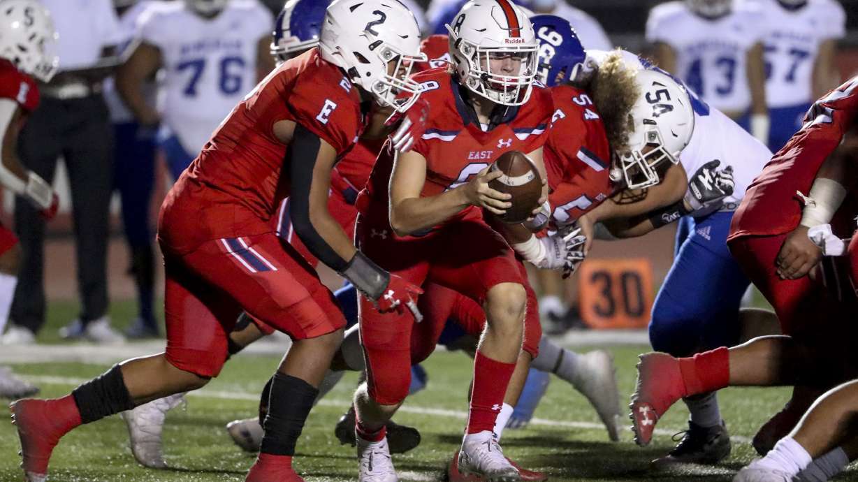 Action in the Bingham at East football game in Salt Lake City on Friday, Sept. 25, 2020.
