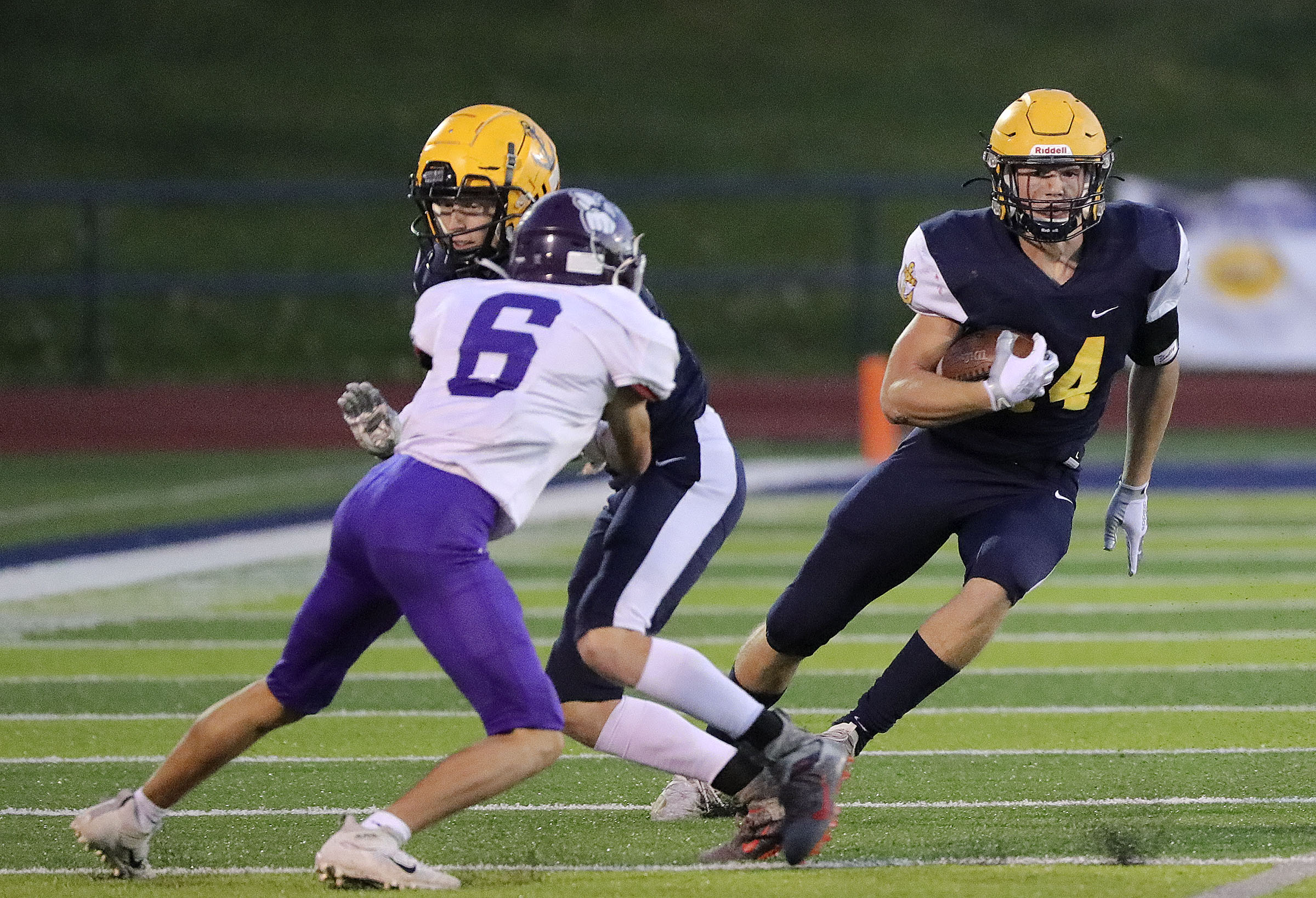 Bonneville’s Kord Shaw runs with the ball during a varsity football game against Box Elder at Bonneville High School in Washington Terrace on Friday, Oct. 9, 2020.
