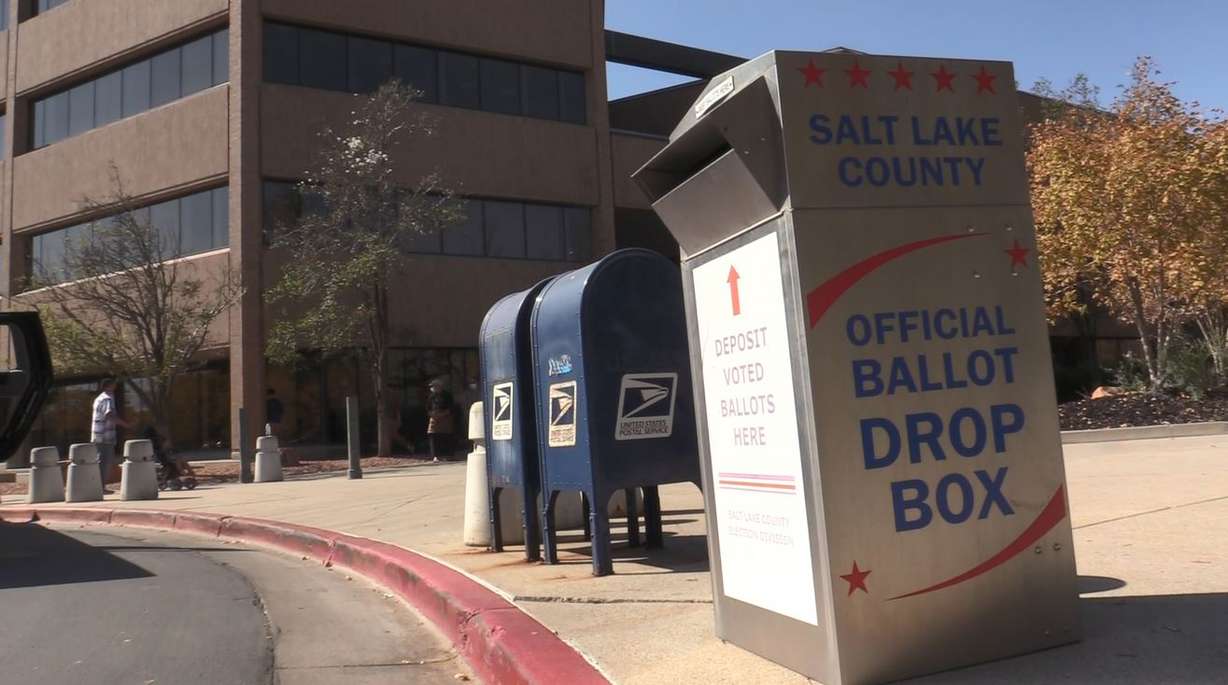 A Salt Lake County drop-off ballot box.