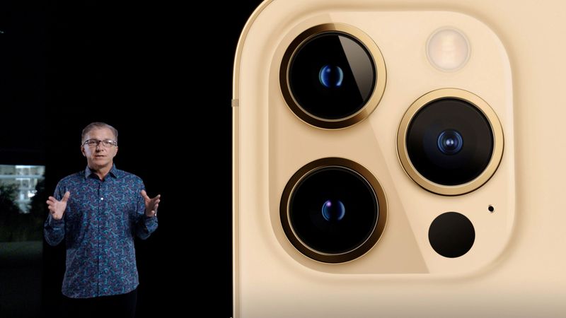 Apple?s senior vice president of Worldwide Marketing Greg ?Joz? Joswiak unveils the all-new iPhone 12 Pro at a special event at Apple Park in Cupertino, California, U.S. in a still image from video released October 13, 2020.  Apple Inc./Handout via REUTERS