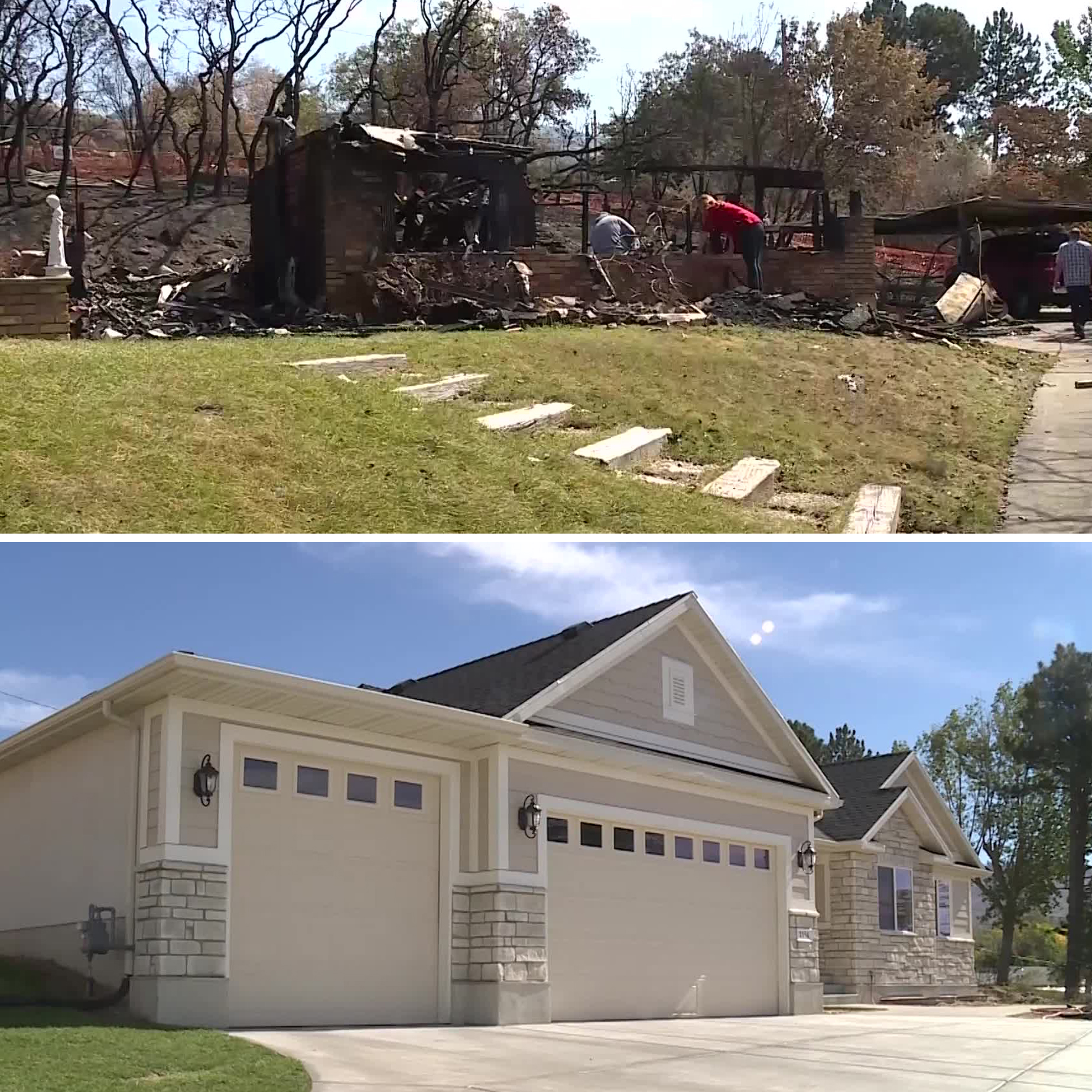 Family who lost everything in Gun Range Fire moves into brand-new home on same lot