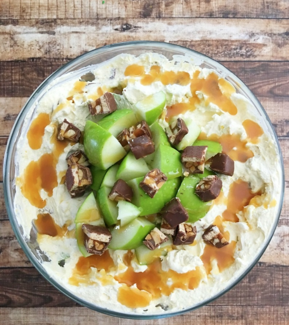 Caramel Apple Snickers Salad from Dancing Through The Rain