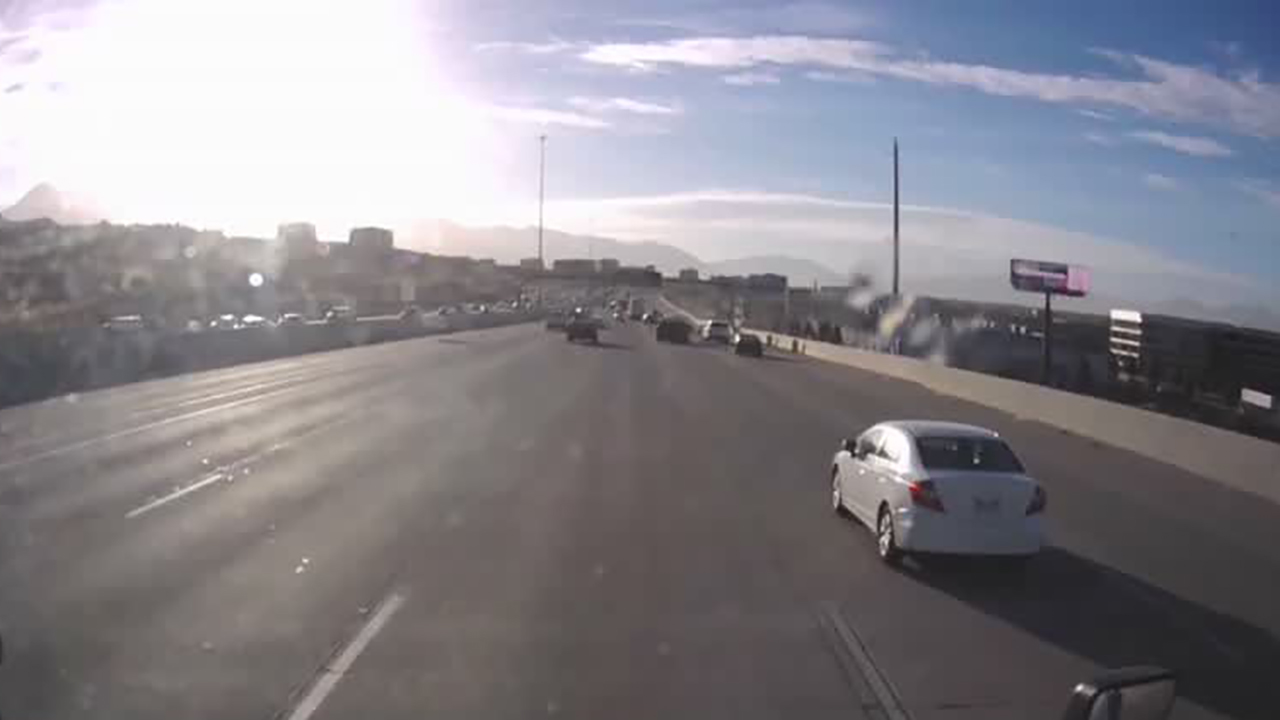 Dashcam captures close call in I-15 tech corridor lane confusion