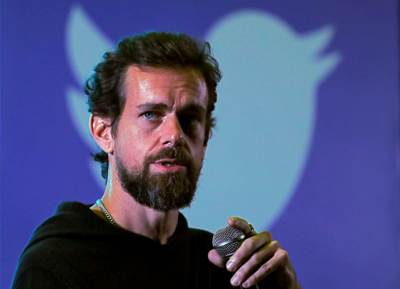 FILE PHOTO: Twitter CEO Jack Dorsey addresses students during a town hall at the Indian Institute of Technology (IIT) in New Delhi, India, Nov. 12, 2018. REUTERS/Anushree Fadnavis