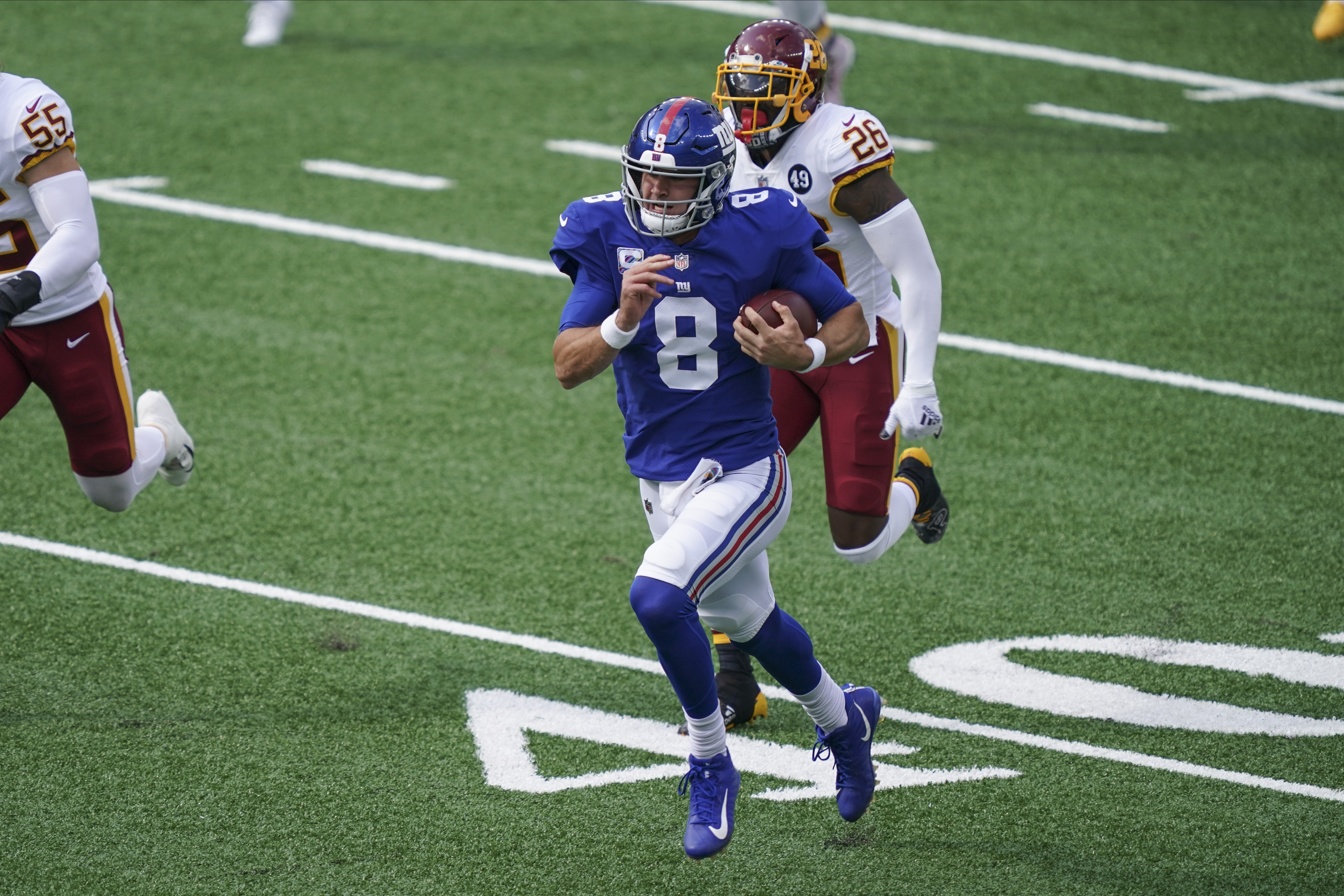 Giants and Judge finally win, beat Washington  on fumble TD