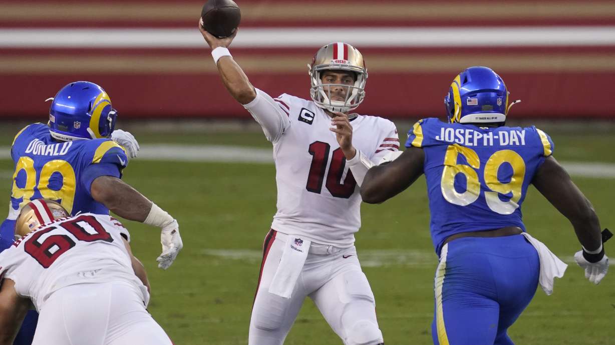 Jimmy Garoppolo throws 3 TD passes, 49ers beat Rams 24-16