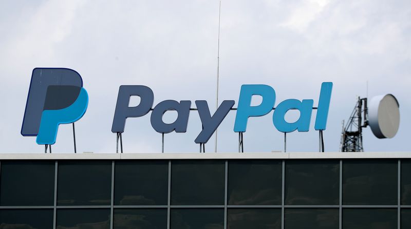FILE PHOTO: The German headquarters of the electronic payments division PayPal is pictured at Europarc Dreilinden business park south of Berlin in Kleinmachnow, Germany, August 6, 2019. REUTERS/Fabrizio Bensch