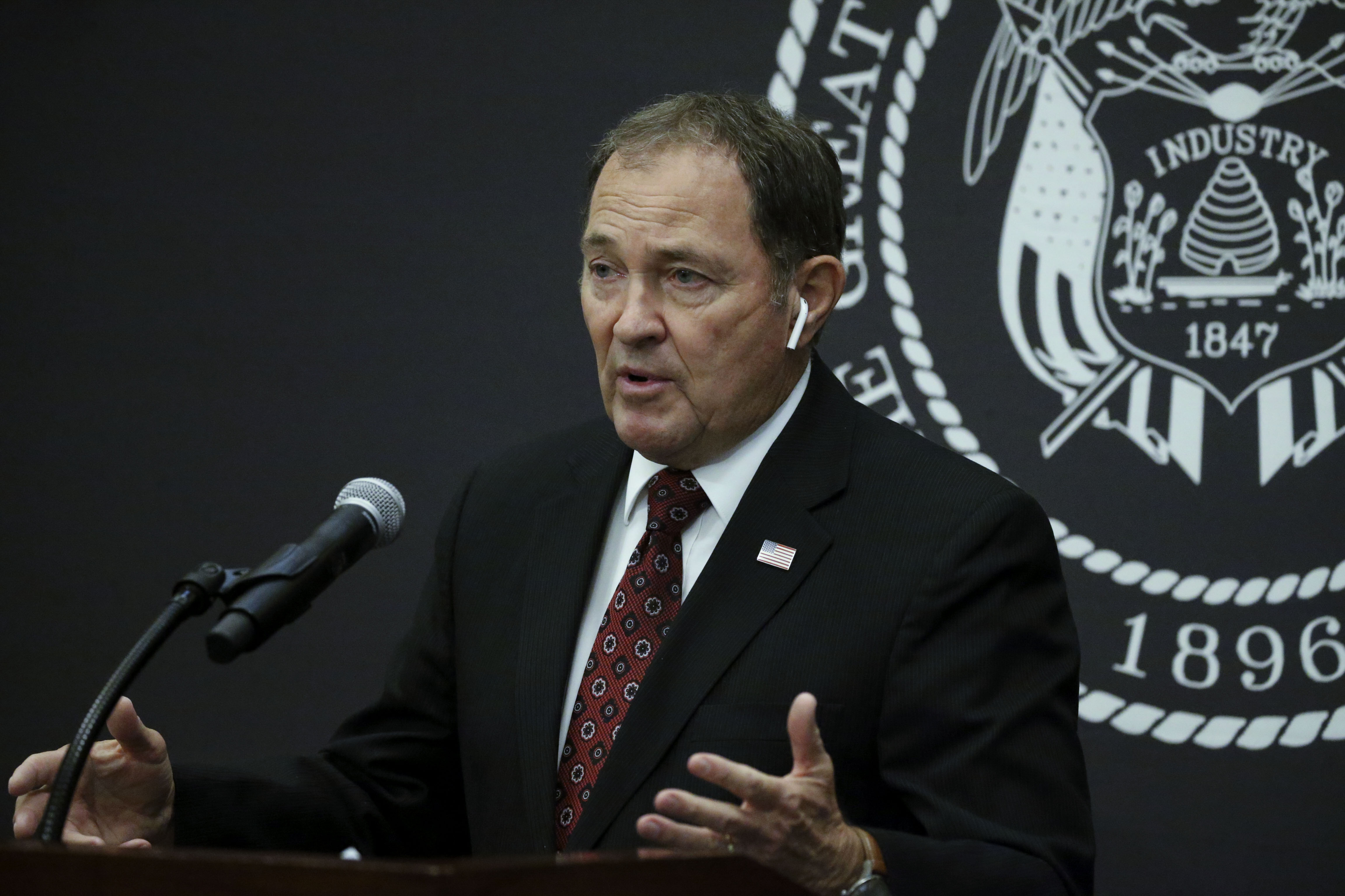 Gov. Gary Herbert speaks during his monthly new conference with PBS Utah at the Capitol in Salt Lake City on Thursday, Oct. 22, 2020.