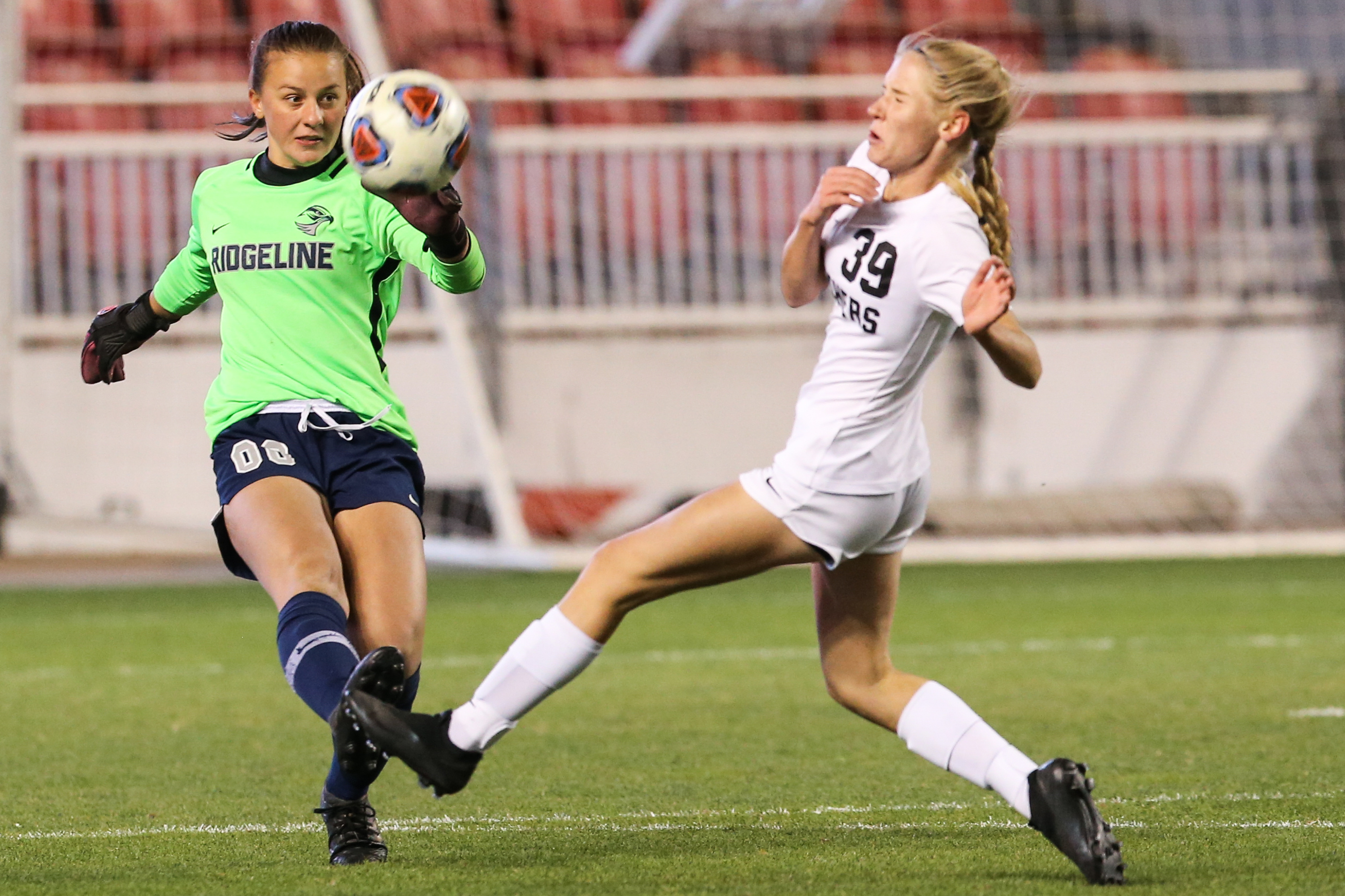 Ridgeline takes on Pine View during an UHSAA 4A girls’ soccer semi final at Rio Tinto Stadium in Sandy on Thursday, Oct. 22, 2020.