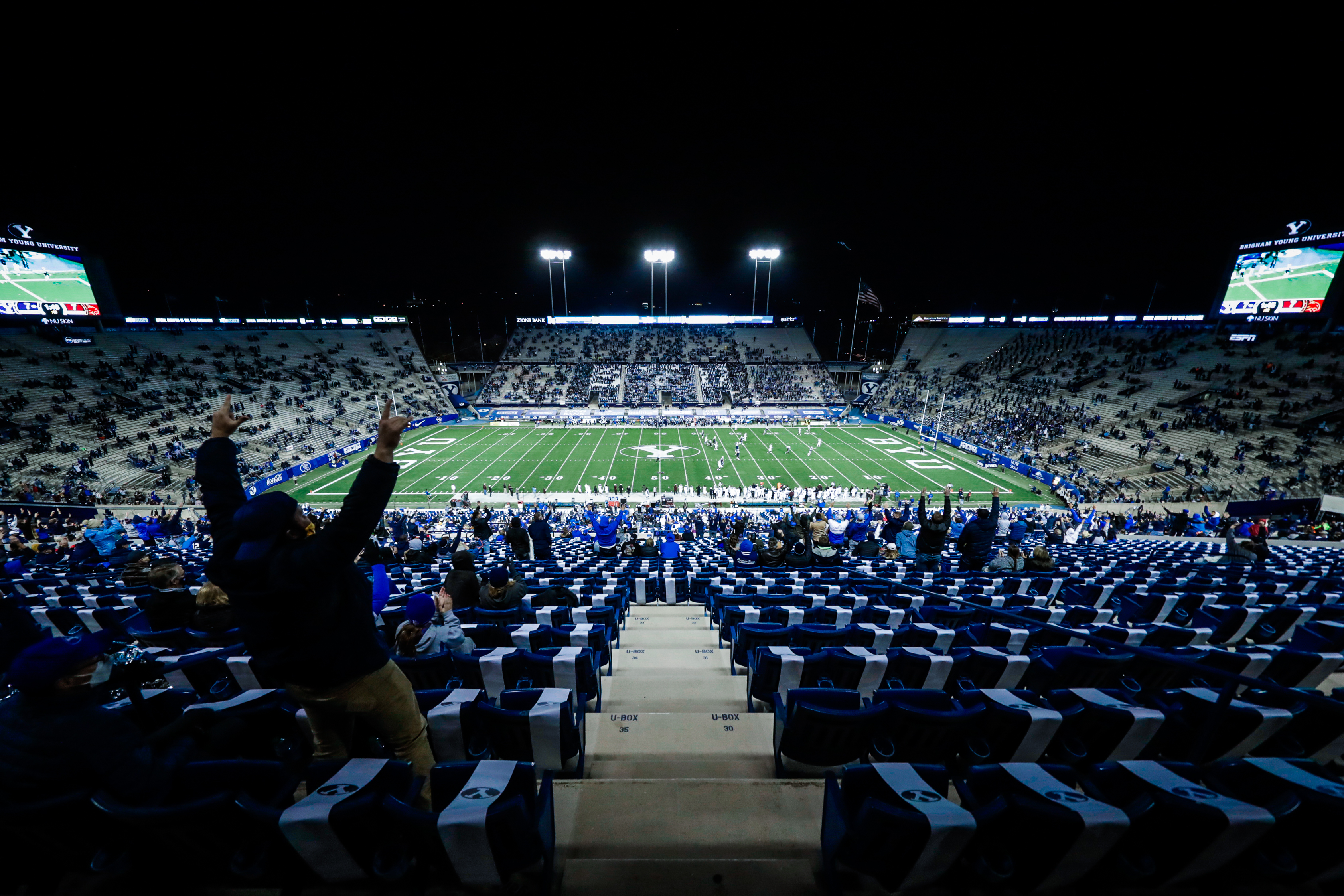 BYU played Texas State at Lavell Edwards Stadium in Provo, Utah on October 24, 2020.

2020 BYU Football vs Texas State

Photo by Ryan Campbell

Â© BYU PHOTO 2020
All Rights Reserved
photo@byu.edu (801)422-7322
