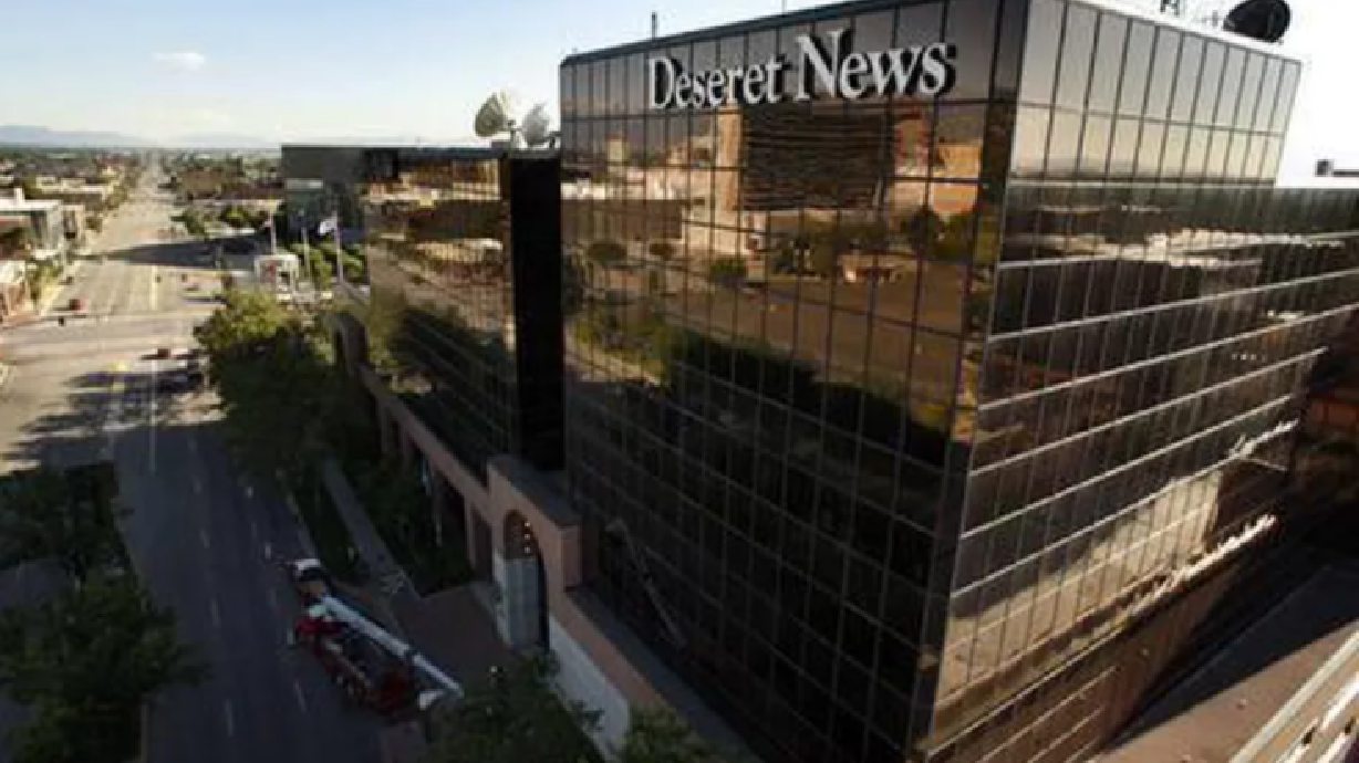 Deseret News building aerial shots.