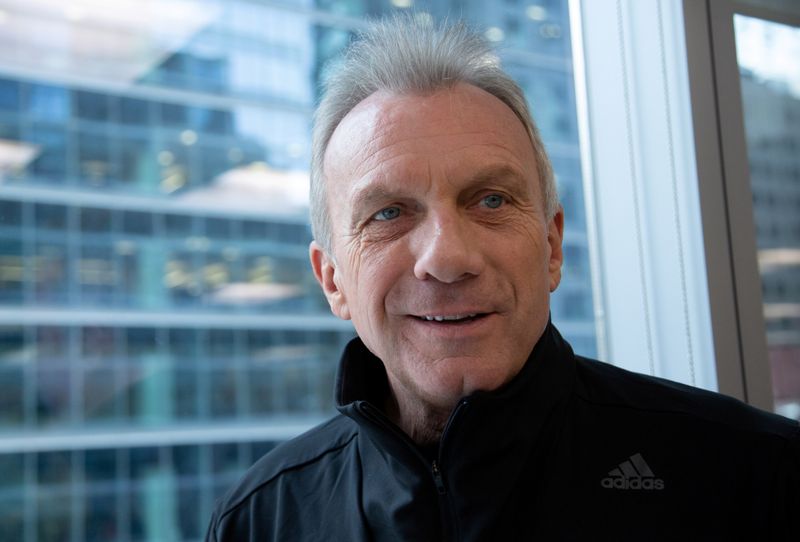 FILE PHOTO: Former Superbowl champion quarterback Joe Montana, who played for the National Football League's San Francisco 49ers and Kansas City Chiefs, poses during an interview in Toronto, Ontario, Canada January 22, 2019.  REUTERS/Chris Helgren