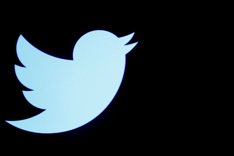 FILE PHOTO: FILE PHOTO: The Twitter logo is displayed on a screen on the floor of the New York Stock Exchange (NYSE) in New York City, U.S., September 28, 2016. REUTERS/Brendan McDermid/File Photo