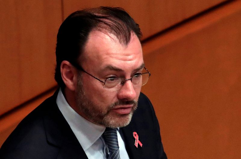 FILE PHOTO: Mexico's Foreign Minister Luis Videgaray gives a speech to senators during a plenary session of Mexico's Senate in Mexico City, Mexico October 9, 2018. REUTERS/Henry Romero