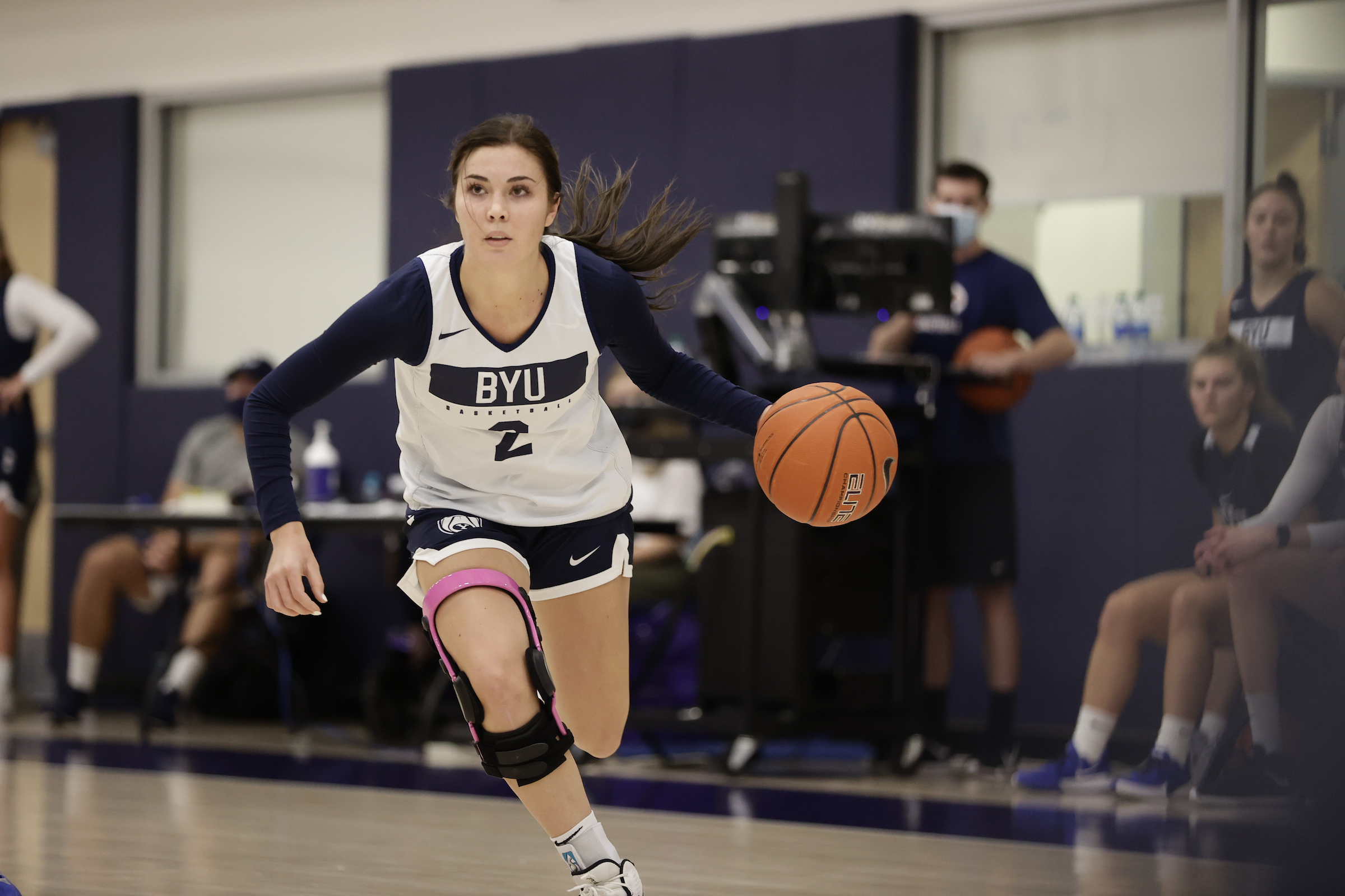 Shaylee Gonzales during the first day of practice for the BYU women's basketball team for the 2020-21 season in Provo. (Courtesy: BYU Photo)