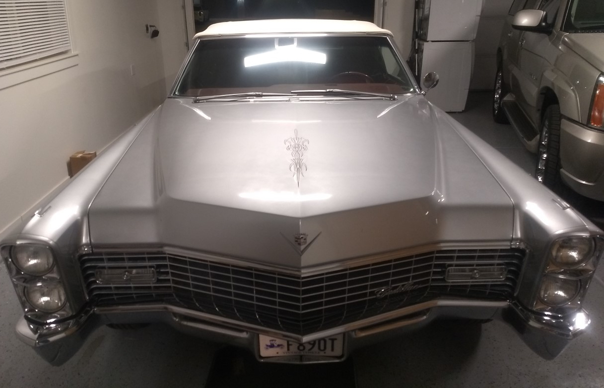Watkins is the 2nd owner of this 1967 Cadillac. The first kept it under a carport; Watkins garages it.