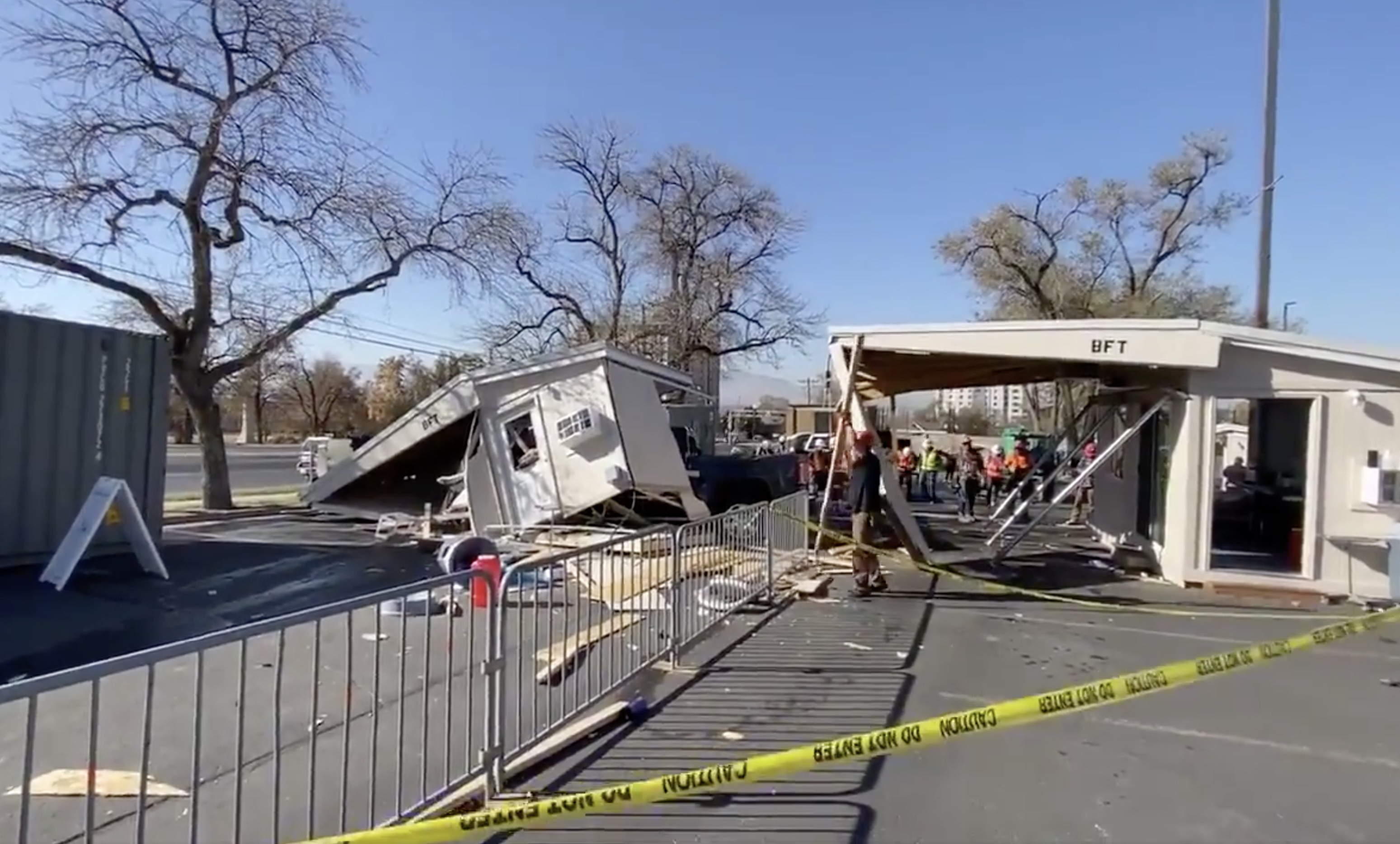 Nine people suffered injuries after a truck crashed into a COVID-19 testing site at the University of Utah on Thursday, Nov. 5, 2020.