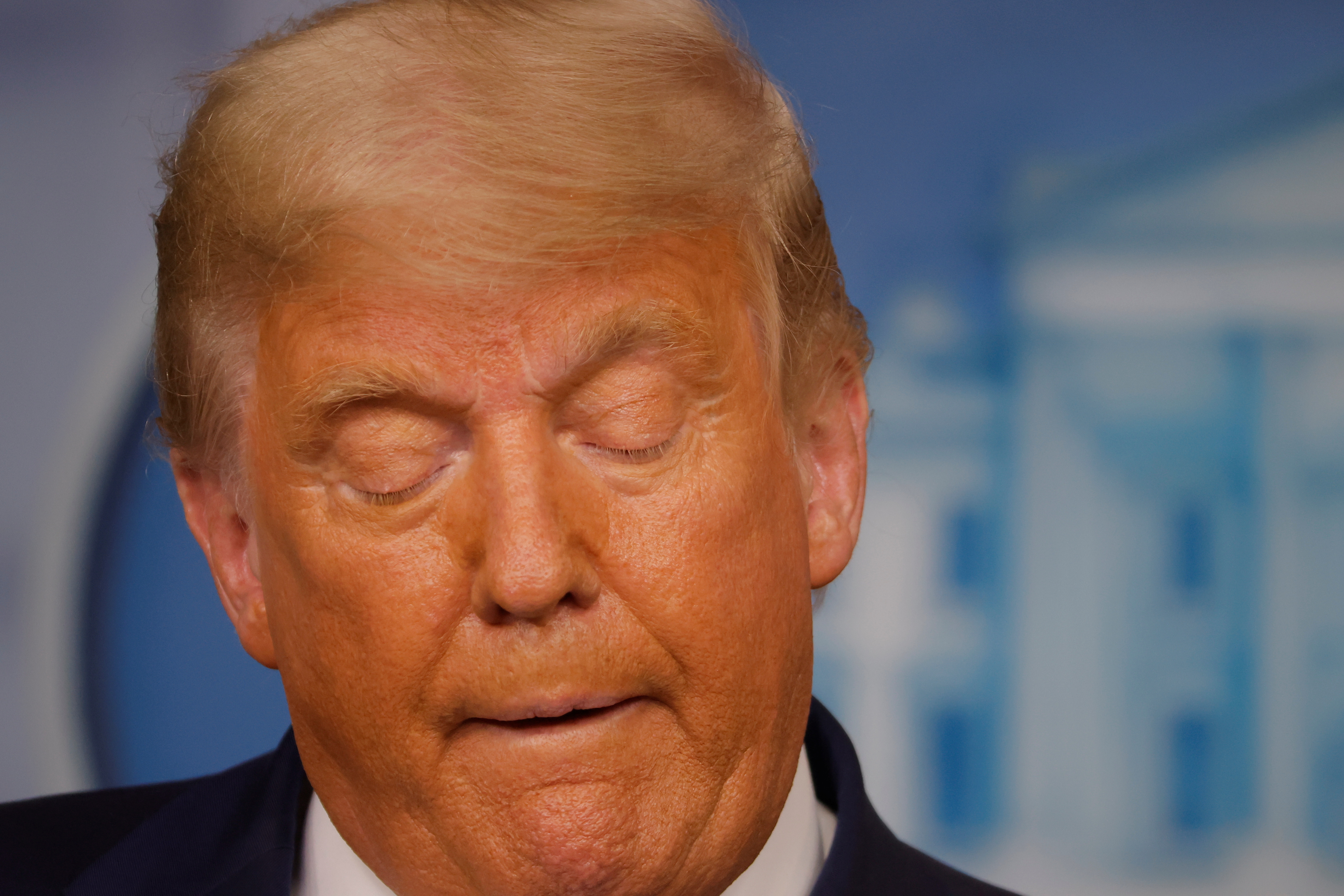 U.S. President Donald Trump speaks about the 2020 U.S. presidential election results in the Brady Press Briefing Room at the White House in Washington, U.S., November 5, 2020.
