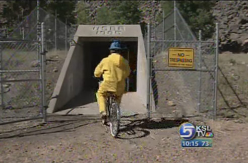 Inspectors Bike Inside Mountain to Check Water Supply Safety