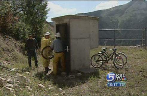 Inspectors Bike Inside Mountain to Check Water Supply Safety