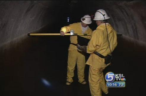 Inspectors Bike Inside Mountain to Check Water Supply Safety