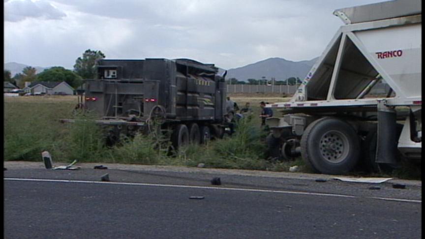 Man Injured when Truck Hits Oil Tank