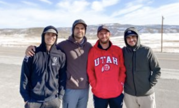 Some of Rex Blackburns best friends came to run a marathon with him one day. He said they came at just the right time to help propel him along the two month journey. (Rex and Riley Blackburn)