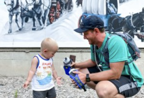 The Blackburns brought their 18-month-old son, Park, along the journey. Riley Blackburn said he loved pointing out trucks and playing with rocks along the way. (Rex and Riley Blackburn)