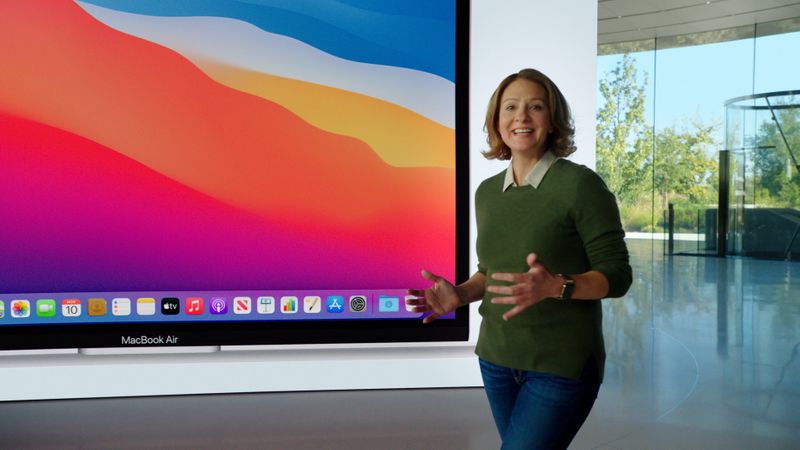 Apple's Laura Metz unveils the new MacBook Air powered by M1 chip, at a special event at Apple Park, Cupertino, California, U.S., November 10, 2020 in this still image taken from a video. Apple Inc./Handout via REUTERS  THIS IMAGE HAS BEEN SUPPLIED BY A THIRD PARTY. NO RESALES. NO ARCHIVES. NO ARCHIVES, NO NEW USES AFTER NOVEMBER 10, 2021.