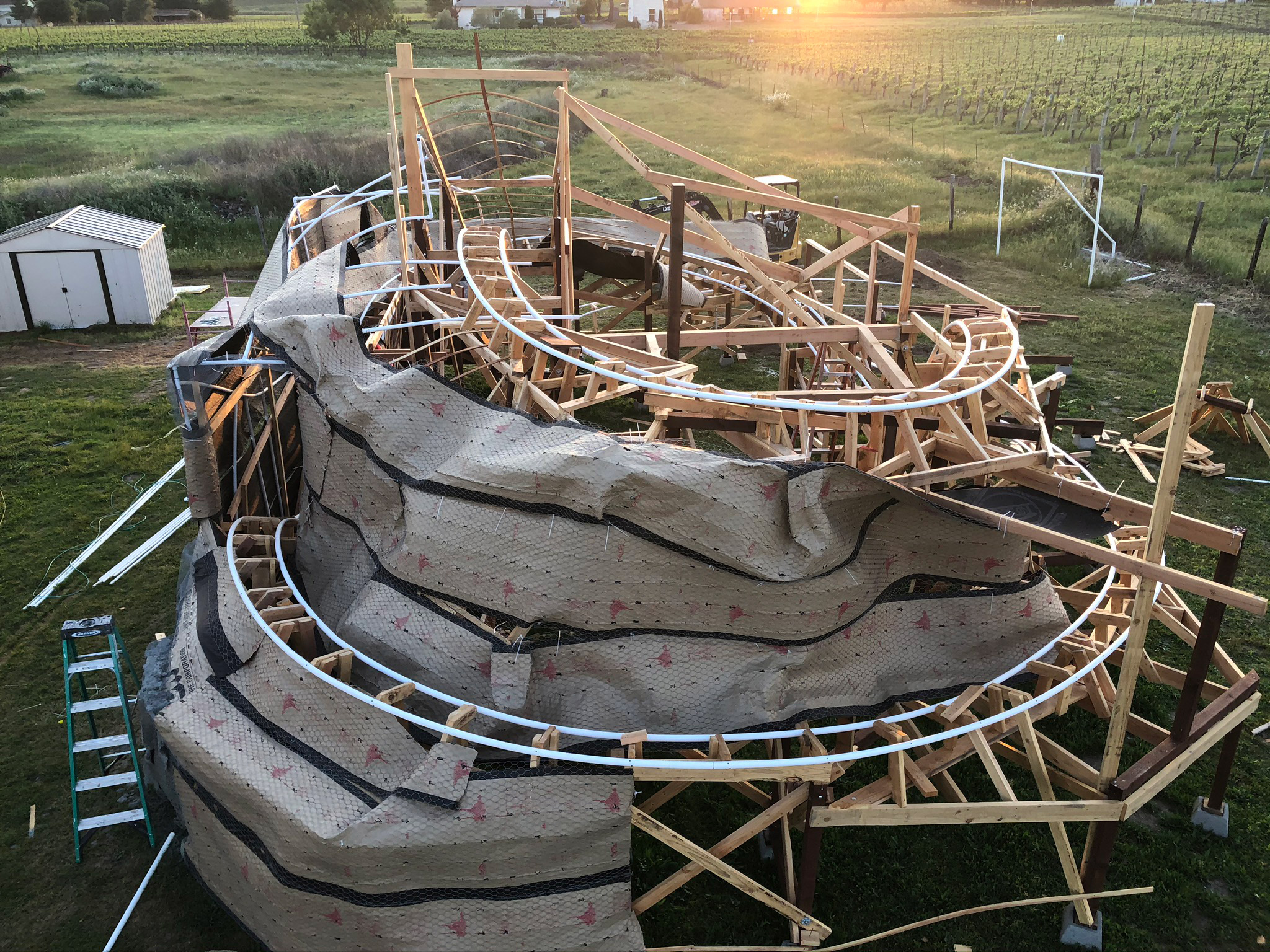 The track on Sean LaRochelle's backyard rollercoaster ended up being 400 feet long.