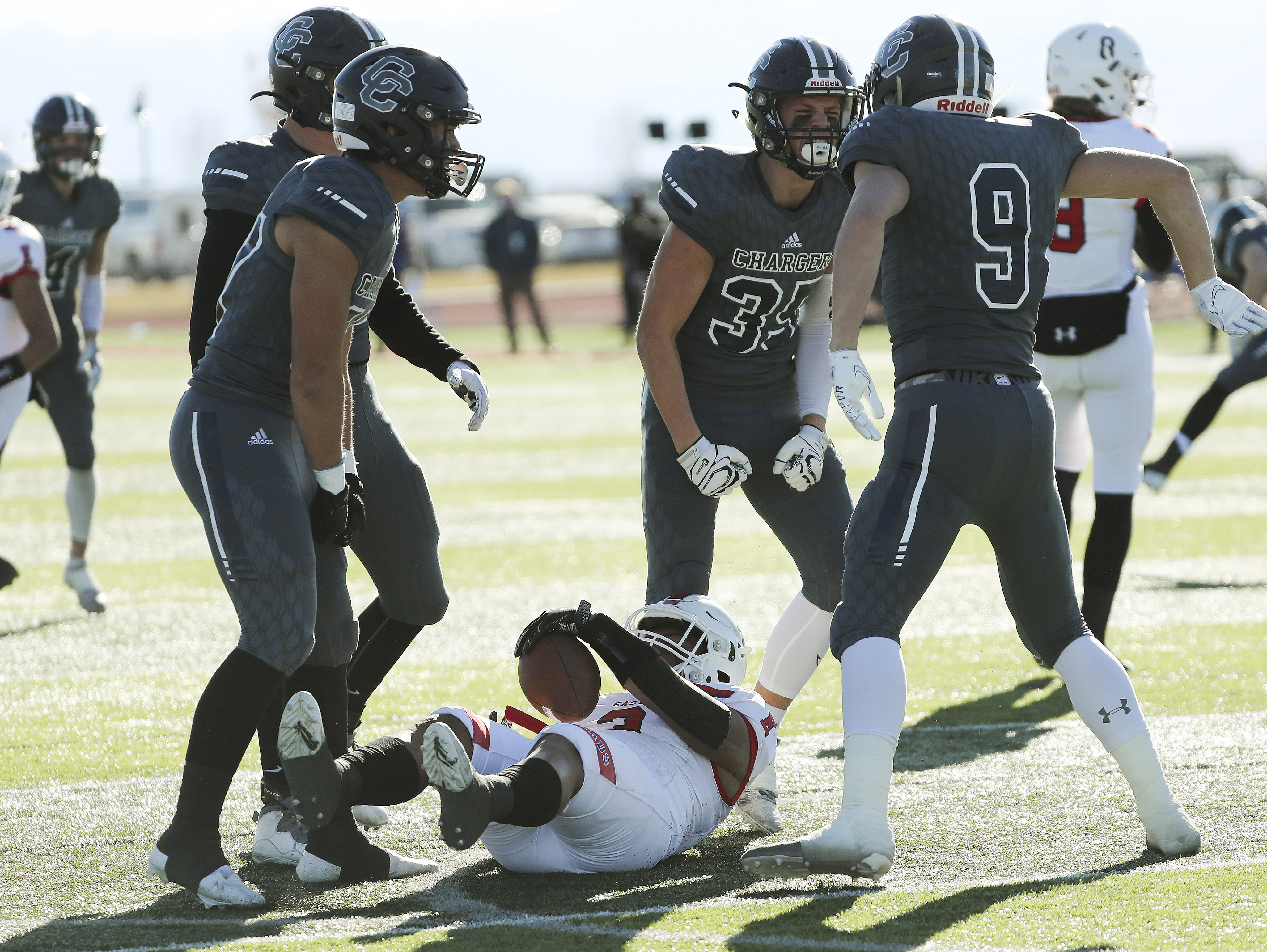 Corner Canyon vs. East in the 6A football state semifinal game in Eagle Mountain on Thursday, Nov. 12, 2020.