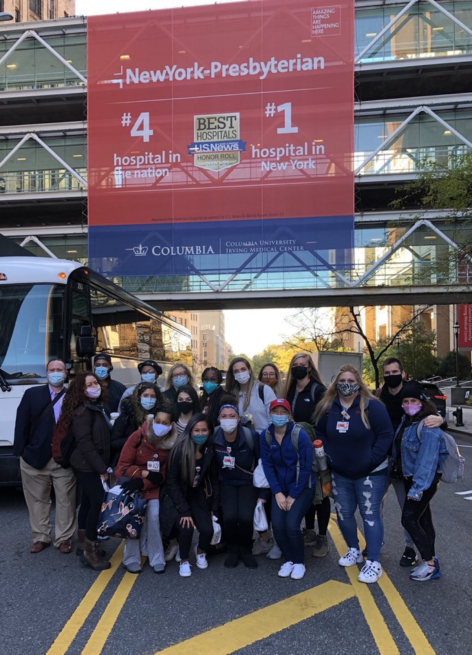 Nurses from NewYork-Presbyterian Hospital prepare to leave for Utah.