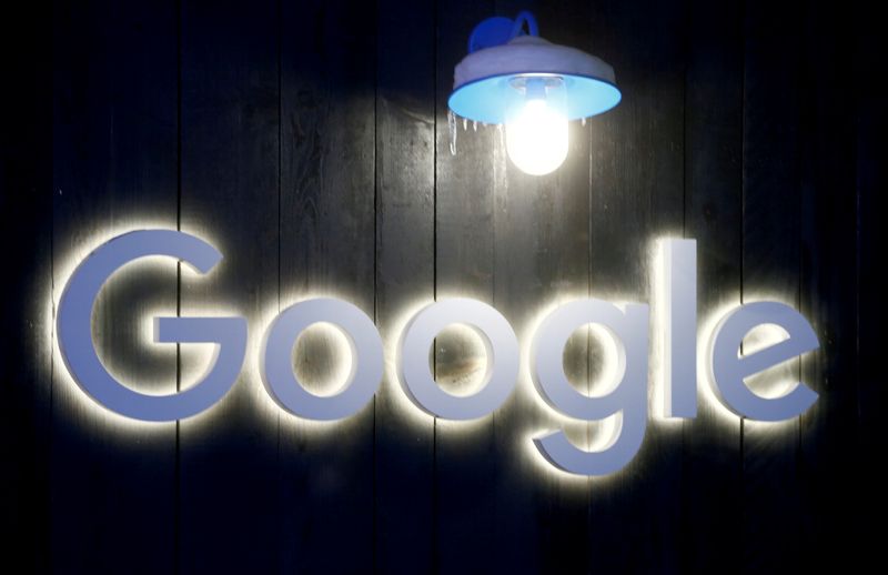 FILE PHOTO: The logo of Google is seen in Davos, Switzerland Januar 20, 2020. Picture taken January 20, 2020. REUTERS/Arnd Wiegmann/File Photo