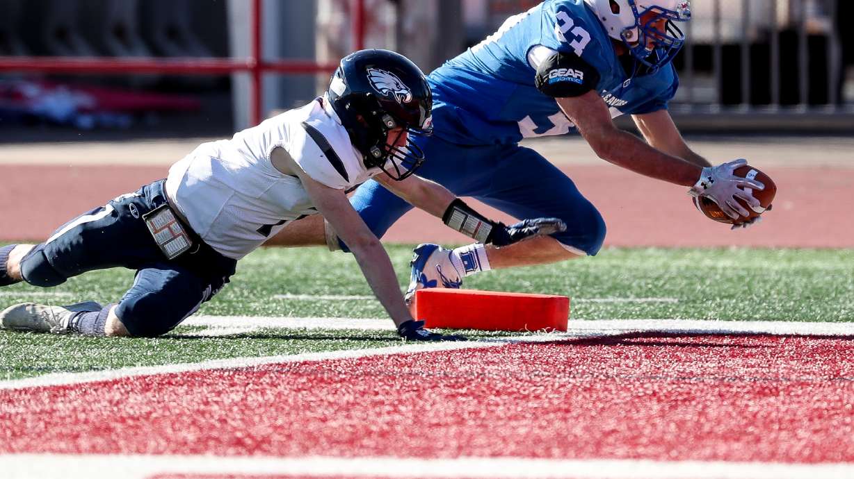 Beaver and Duchesne compete in the 2A football championship game at Dixie State University in St. George on Saturday, Nov. 14, 2020.