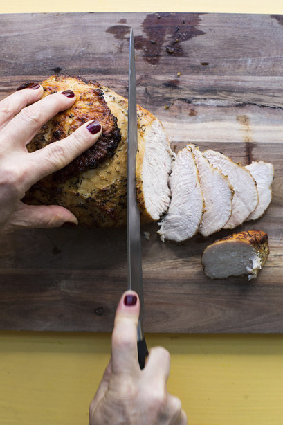 This 2017 photo shows a recipe for roasted turkey breast, perfect for serving a smaller group on Thanksgiving.