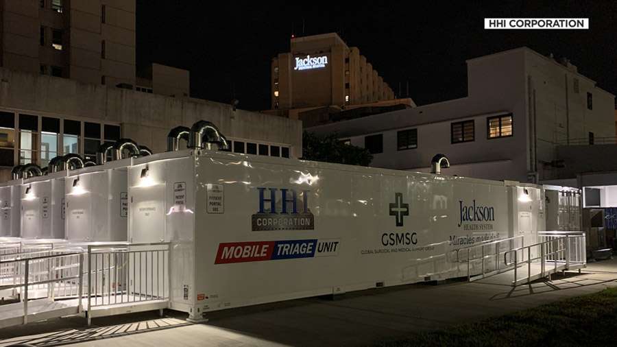 HHI units ready to go at Jackson Memorial Hospital in Miami.