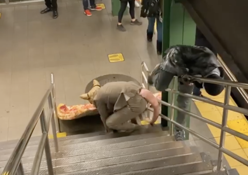 Have You Seen This? Giant rat carries giant piece of pizza out of NYC subway, kind of