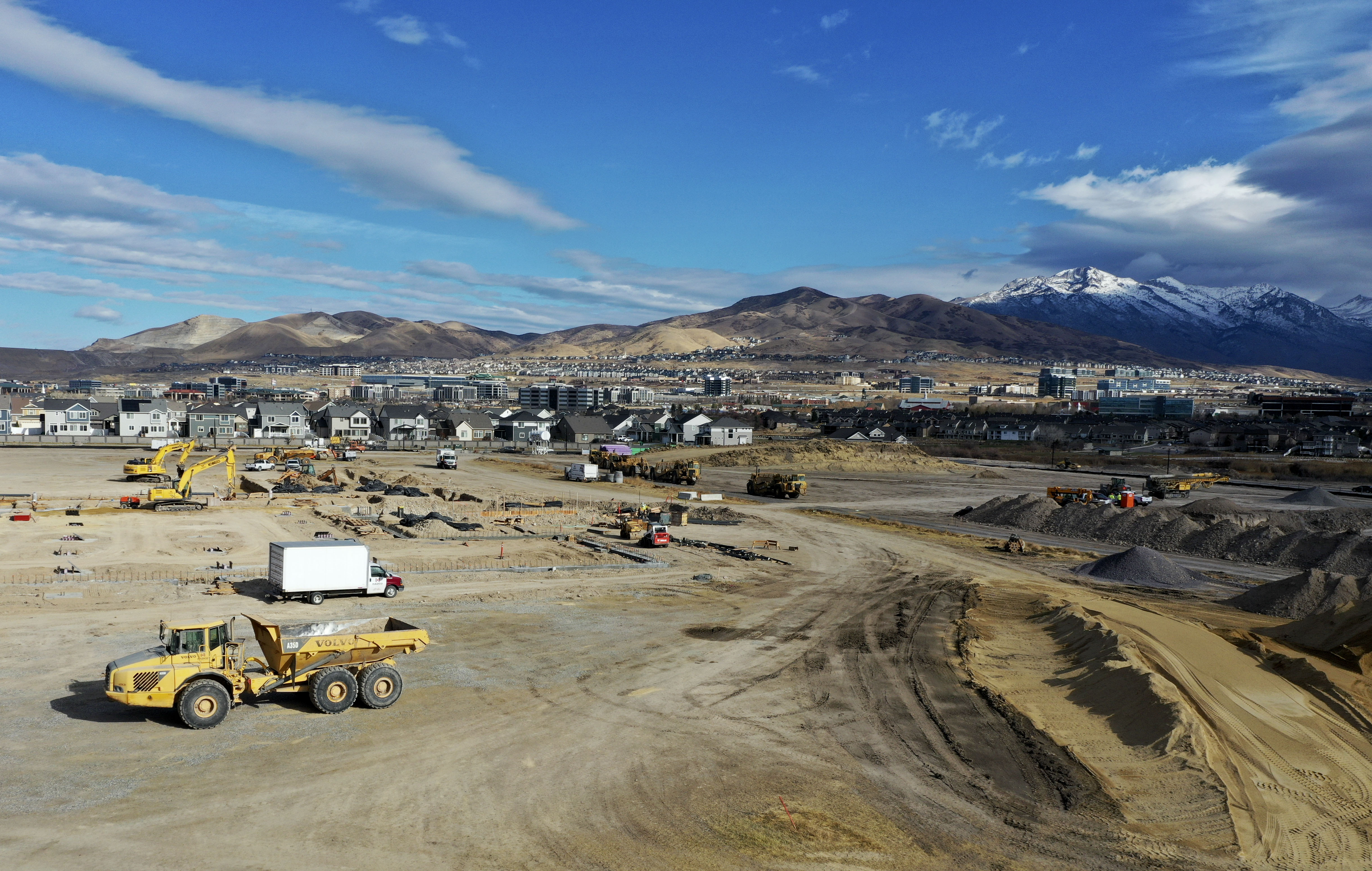 Construction progresses on a second Intermountain Primary Children's Hospital campus in Lehi on Thursday, Nov. 19, 2020. The campus will address the health care needs of a rapidly growing population in Utah County and an increasing need for specialty pediatric care in the area. The planned 38-acre campus will open in 2023.