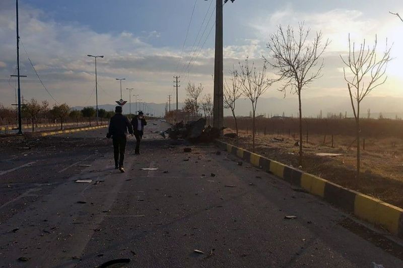A view shows the site of the attack that killed Prominent Iranian scientist Mohsen Fakhrizadeh, outside Tehran, Iran, November 27, 2020. WANA (West Asia News Agency) via REUTERS