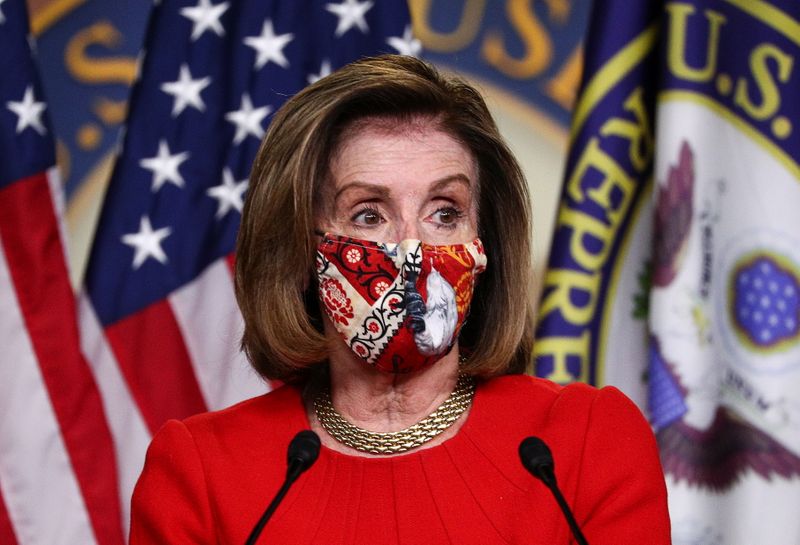 House Speaker Nancy Pelosi (D-CA) speaks to reporters during her weekly news conference at the U.S.Capitol in Washington, U.S., December 4, 2020. REUTERS/Tom Brenner