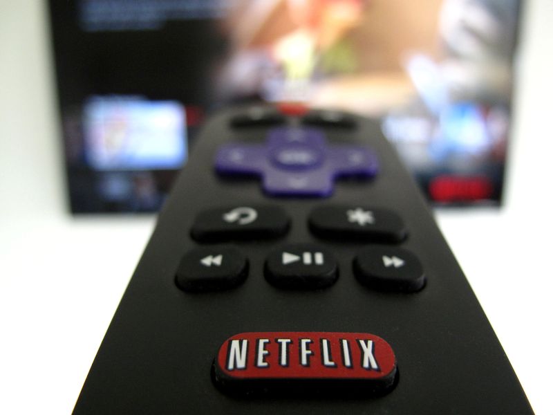 FILE PHOTO: The Netflix logo is pictured on a television remote in this illustration photograph taken in Encinitas, California, U.S., January 18, 2017.  REUTERS/Mike Blake