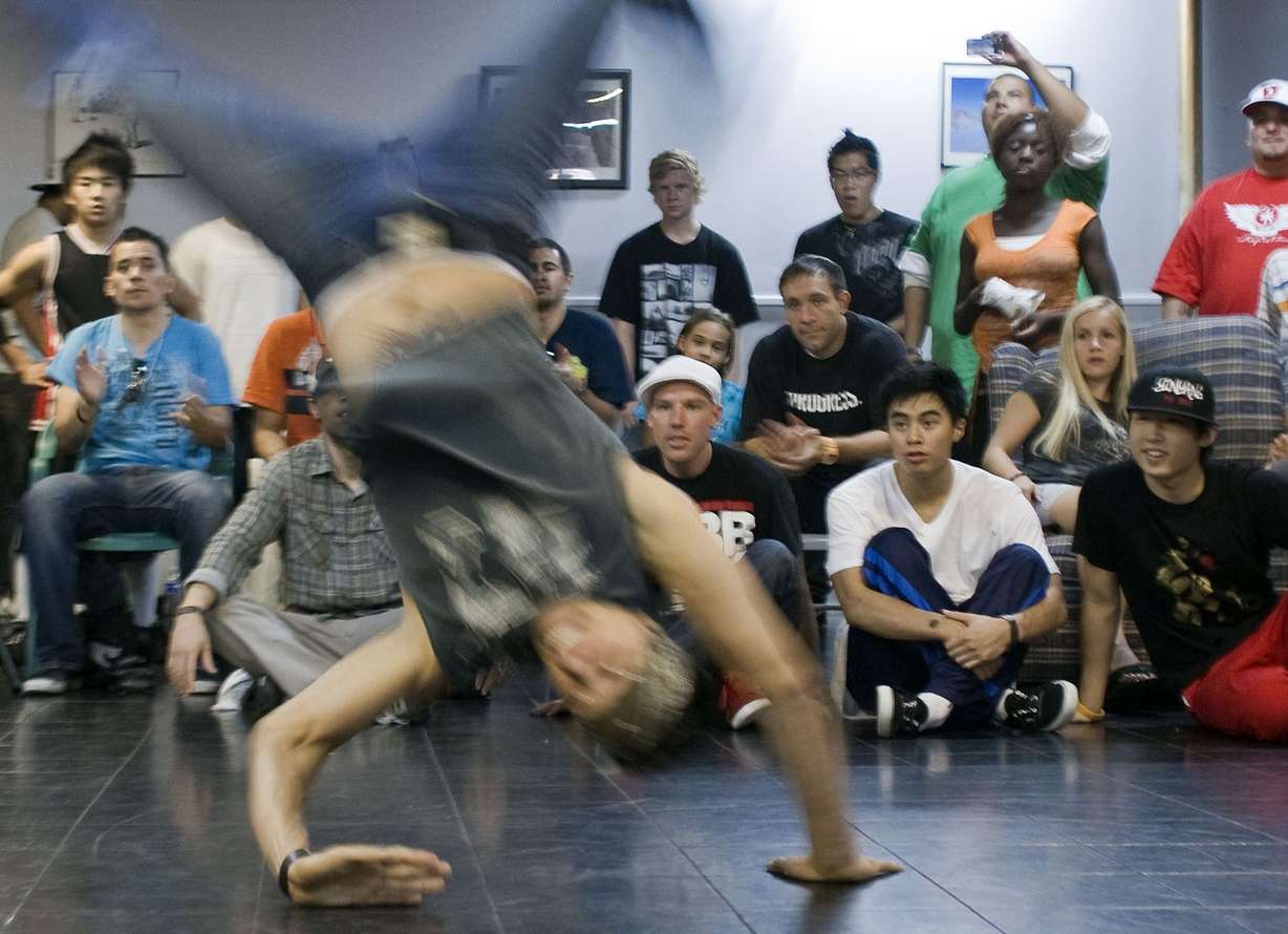 Bboy Bangkok with the Ground Hounds Crew competes during the Bboy Federation Series 2 at the Utah Arts Alliance in Salt Lake City in this Sept. 4, 2010 file photo.