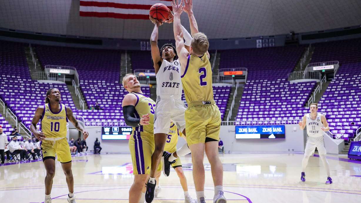 Zahir Porter against Westminster College in an NCAA college basketball game, Tuesday, Dec. 8, 2020 in Ogden.
