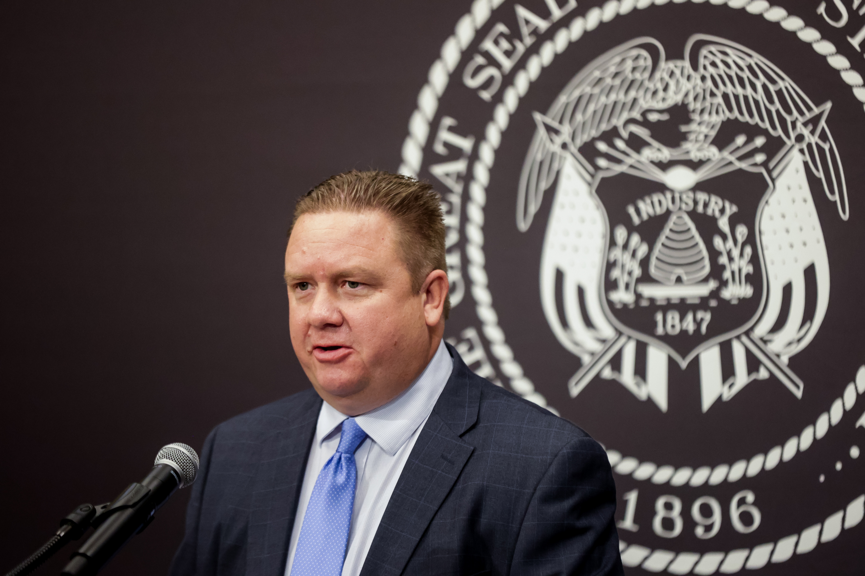 Phil Dean, interim executive director of the Governorâs Office of Management and Budget, speaks during a briefing on COVID-19 at the Capitol in Salt Lake City on Thursday, Dec. 10, 2020.