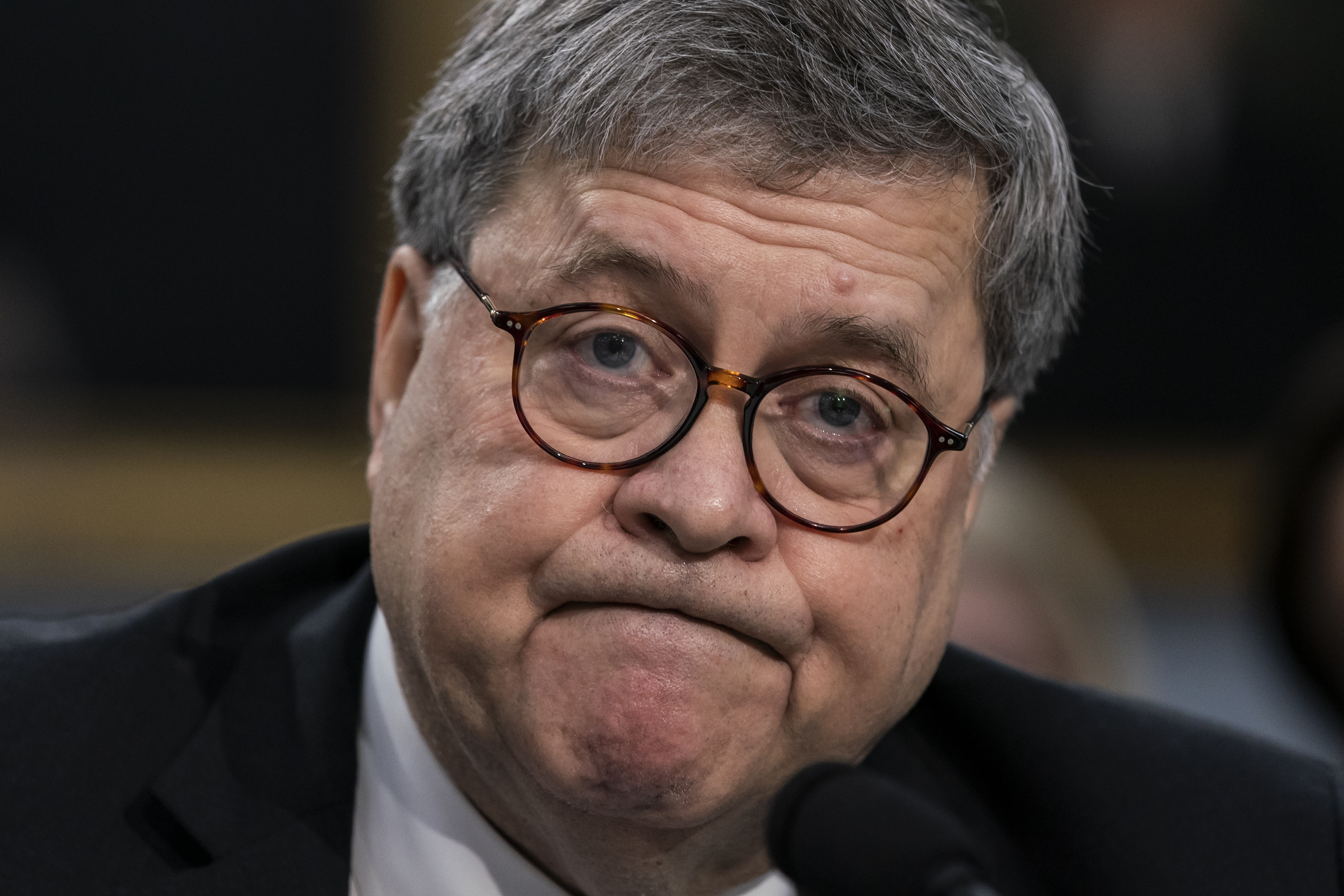 In his first appearance on Capitol Hill since taking office, and amid intense speculation over his review of special counsel Robert Mueller's Russia report, Attorney General William Barr appears before a House Appropriations subcommittee on Capitol Hill in Washington, Tuesday, April 9, 2019. Barr says he will release a redacted version of the Mueller report on the Russia investigation within a week. (AP Photo/J. Scott Applewhite)