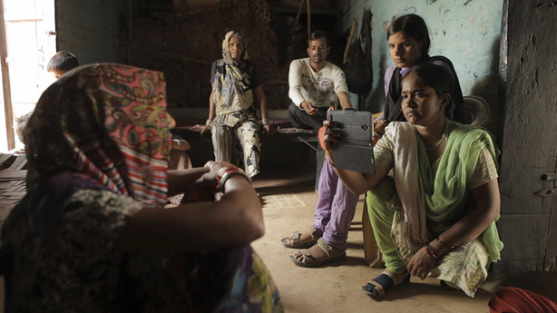 This image released by the Sundance Institute shows a scene from the documentary "Writing With Fire." The film will debut at the 2021 Sundance Film Festival.