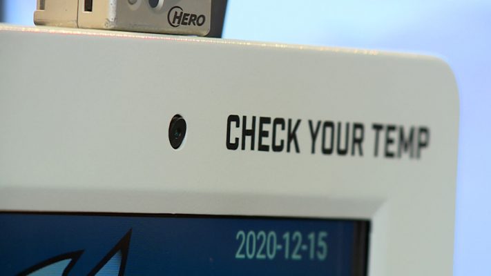 The device can check your temperature and send data to company management.