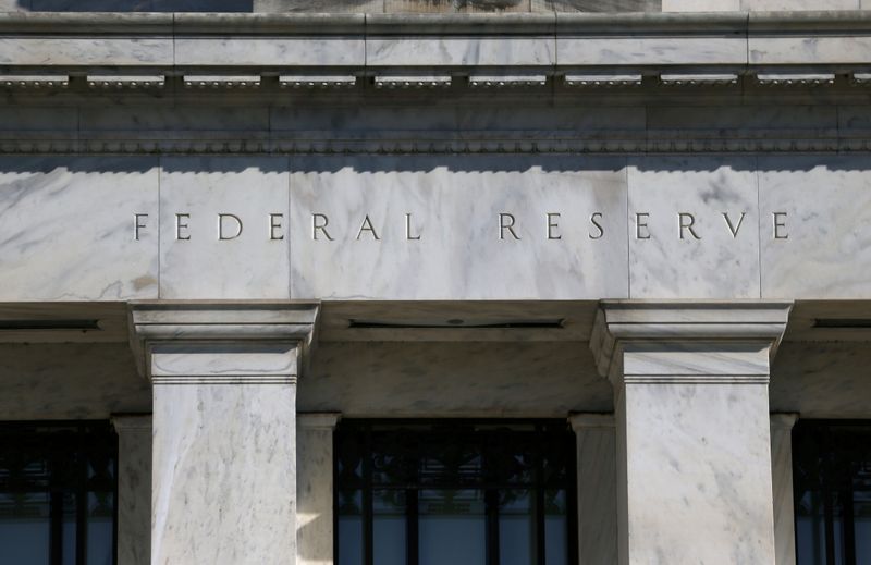 FILE PHOTO: Federal Reserve Board building on Constitution Avenue is pictured in Washington, U.S., March 19, 2019. REUTERS/Leah Millis/File Photo